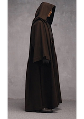 Star Wars-Inspired Hooded Jedi Cloak, Jedi Robe Costume, Brown Hooded Cosplay Halloween Cloak, Jedi-Inspired Hooded Cloak